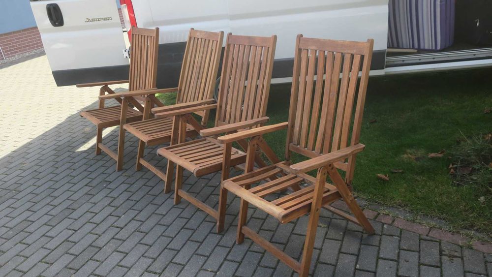 Fotele drewniane składane. ogrodowe 4 szt.