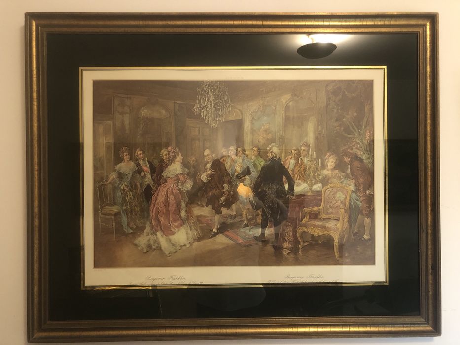 Gravura colorida da corte de Luis XVI