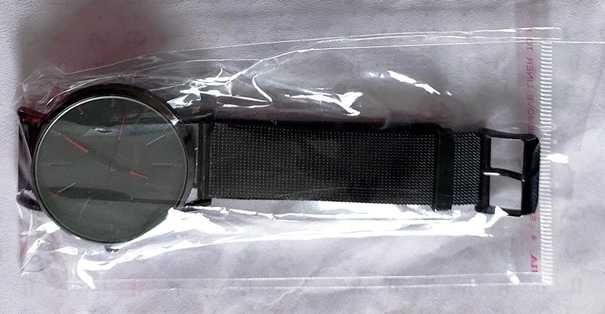 zegarek GENEVA czarny czerwony bransoleta