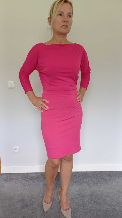 Sukienka różowa, malinowa 36/S lub małe 38/M