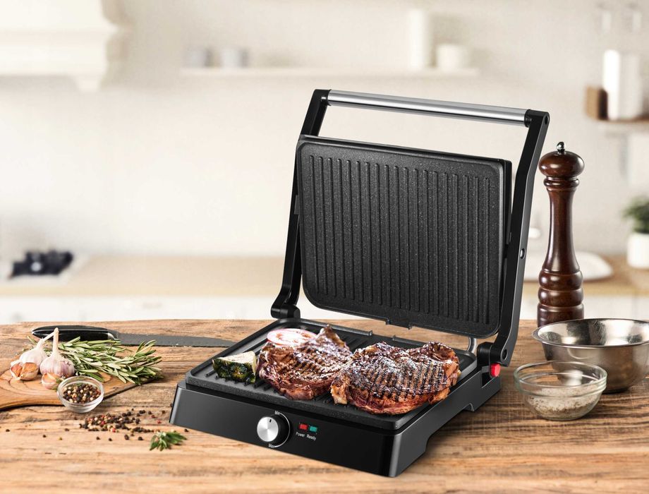 ELEKTRYCZNY GRILL rozkładany 2200W opiekacz toster 180 stopni PANINI