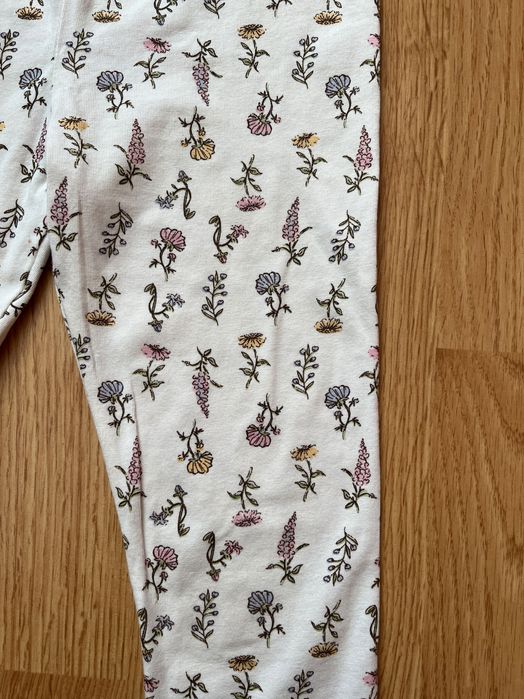 Legginsy dla dziewczynki białe w kwiatki, rozmiar 122, Sinsay