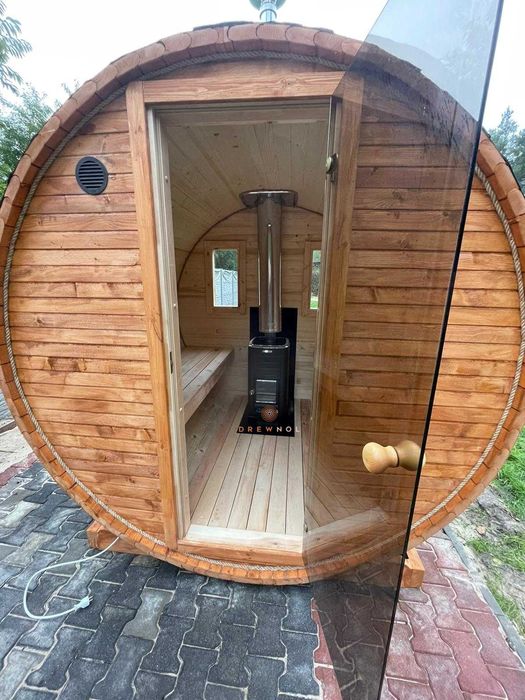 Sauna ogrodowa, sauna, sauna beczka, sauna Ebro, ruska bania, Drewnol