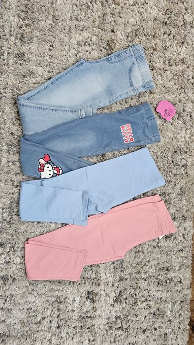 Zestaw 4x legginsy dziewczęce 122/128 lupilu hello kity