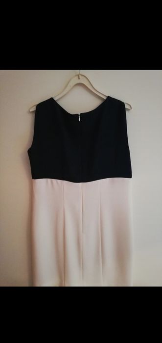 Vestido azul e branco