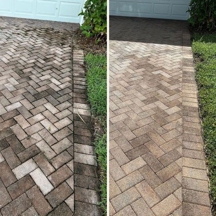 Mycie kostki brukowej elewacji dachów