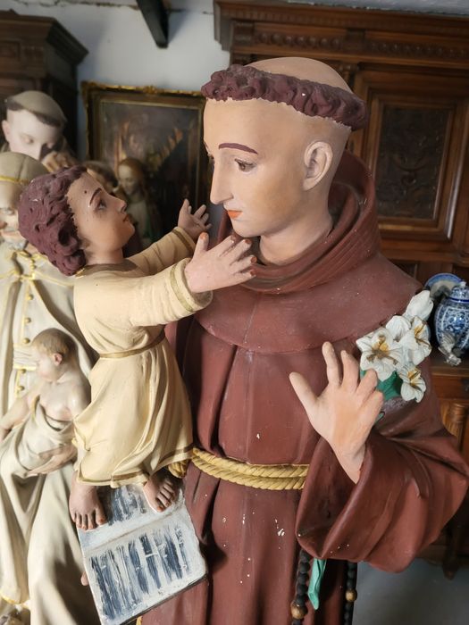 101 cm Święta Antoni stara figura