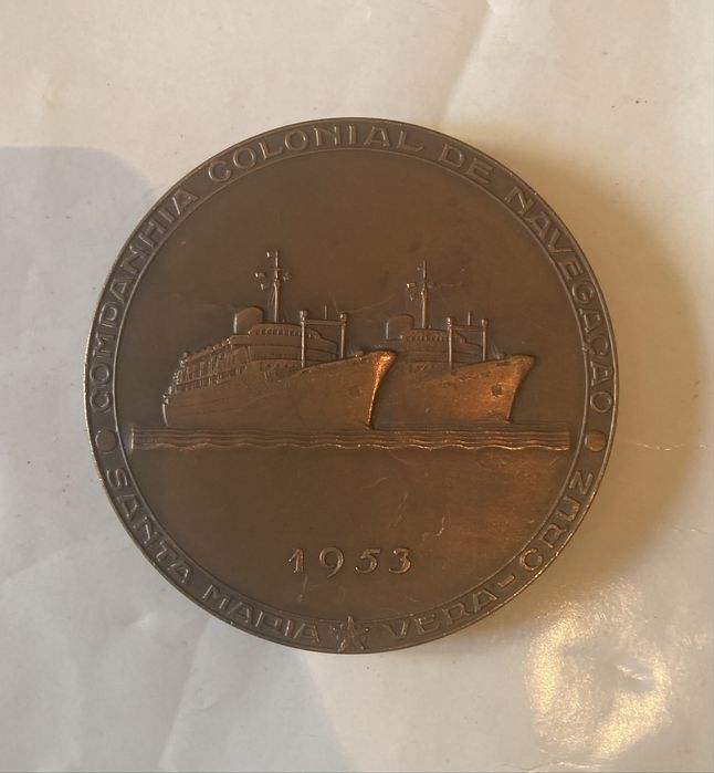 Medalha de bronze linha de navegação Portugal Brasil (1953)