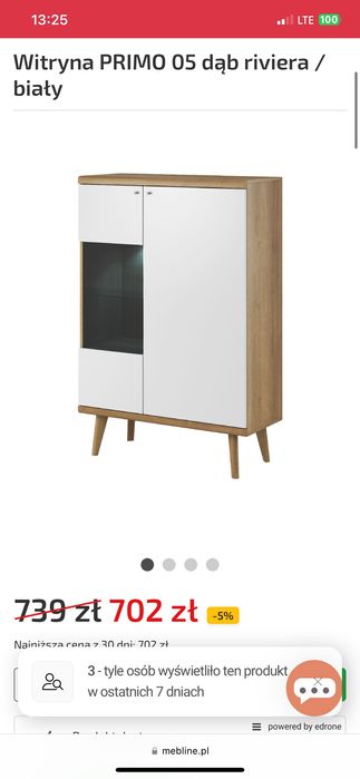 witryna biało drewniana