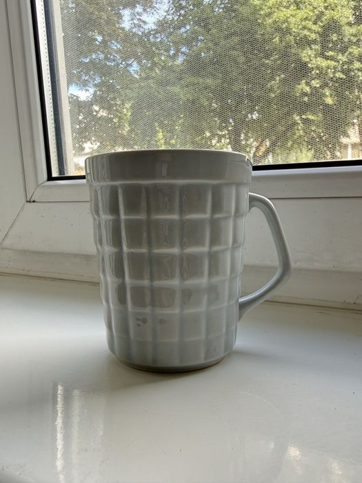 Kubek irenka porcelit Pruszków szaroniebieski PRL
