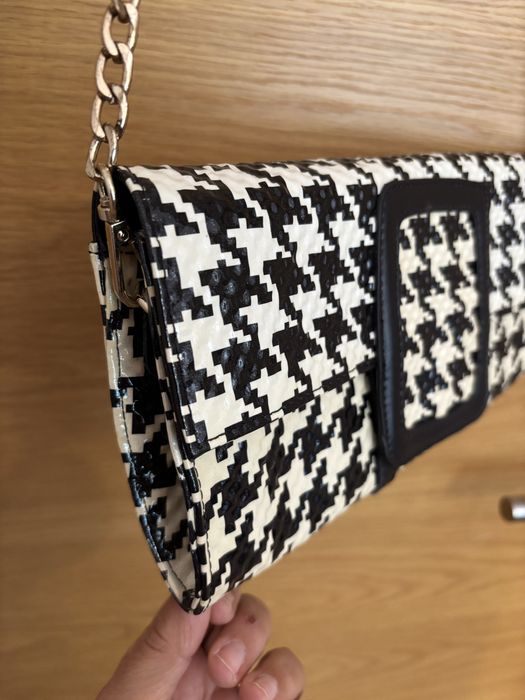 Mala tiracolo verniz Pied de Poule