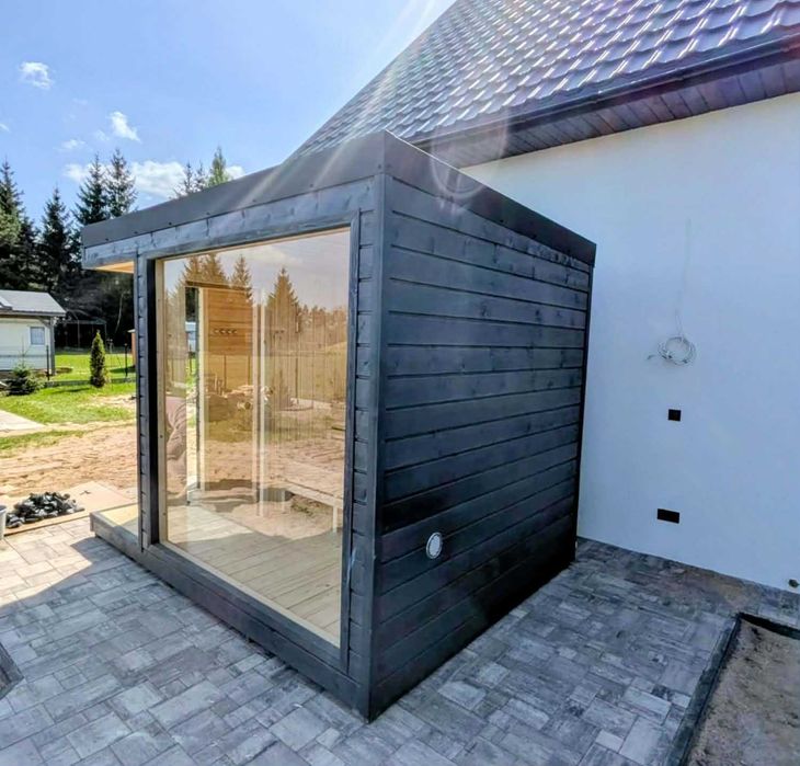Sauna Ogrodowa Olaya 2 3,2x2,3  Witryna + Ocieplona + Piec