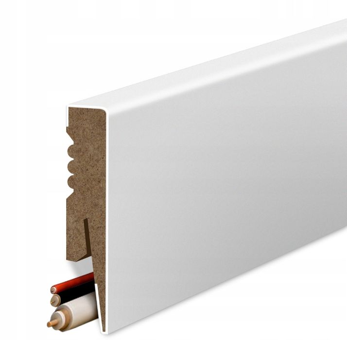 Listwa przypodłogowa 8 cm biała MDF