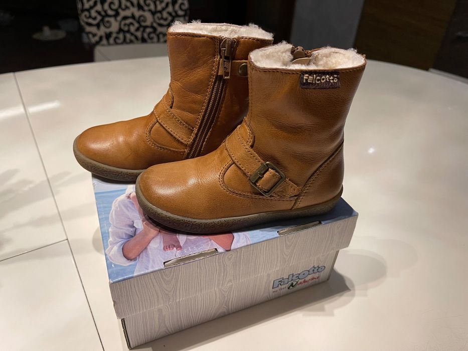 Сапоги чоботи з натуральної шкіри з натуральним хутром Naturino 24 роз