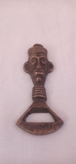 Винтажный латунный открыватель для бутылок "Африканская голова"