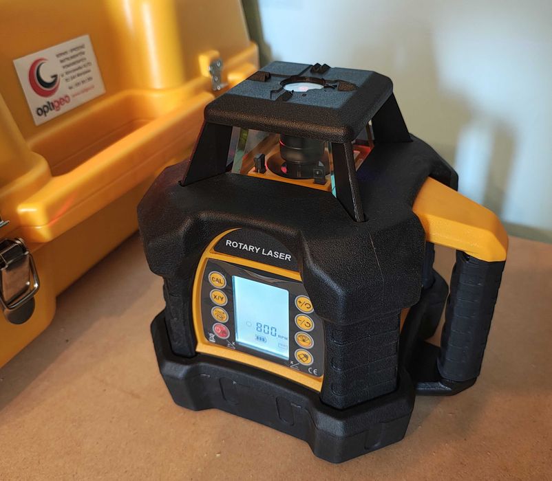 Niwelator laserowy OPTIGEO MLR-07R. Cyfrowe spadki, dokładny i wytrzymały! Nowy, gwarancja, FV 23%. Świadectwo Kalibracji!