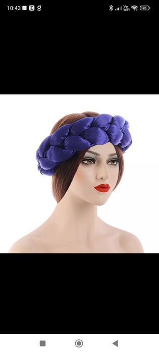 Hit wianek turban opaska warkocz na głowę włosy czarny