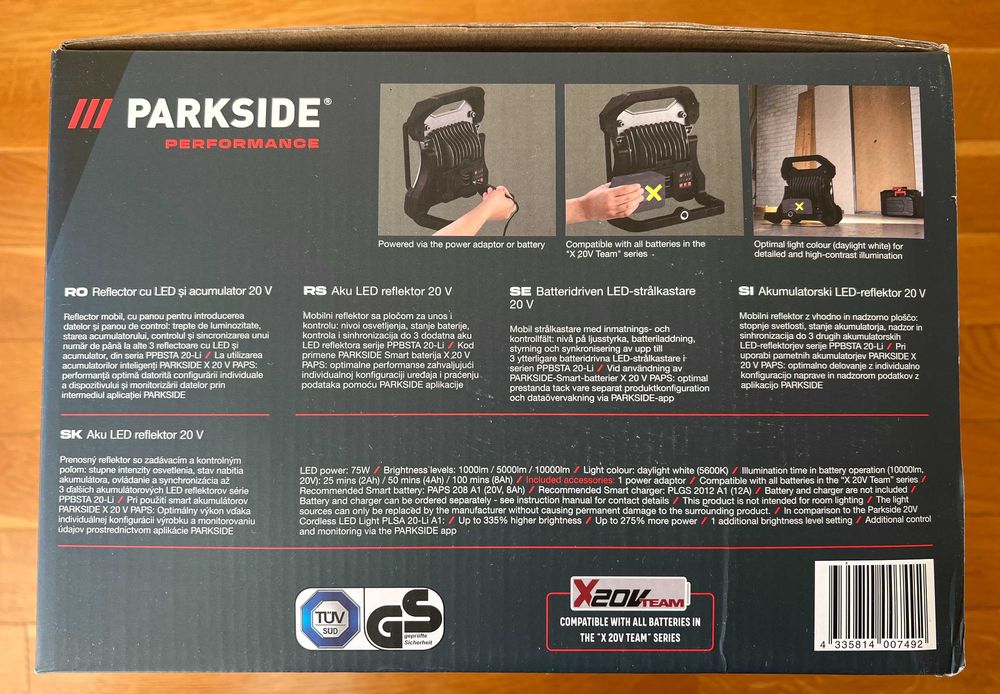 Aku LED reflektor Parkside PERFORMANCE PPBSTA A1 MEGA MOCNY 10 000 lm