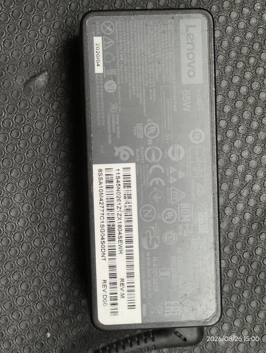 Carregador LENOVO 20v 3.25a 65w