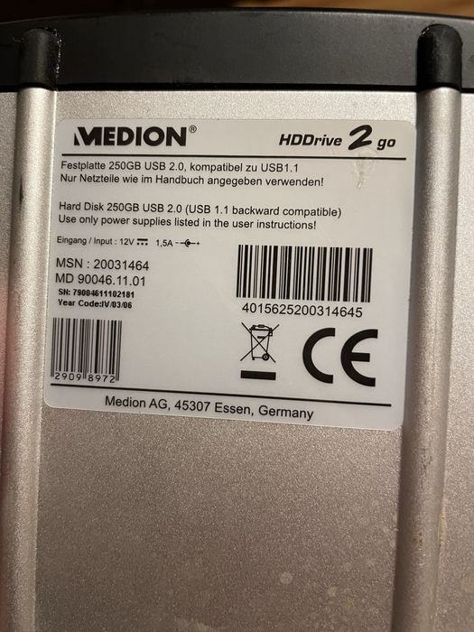 To zewnętrzny dysk twardy Medion HDDrive 2 go