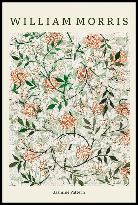 Plakat 61x91,5cm Design Jasmine Pattern, Morris Vintage do Salonu