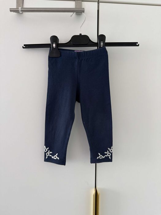 Legginsy dla dziewczynki gładkie granatowe 74/80 F&F