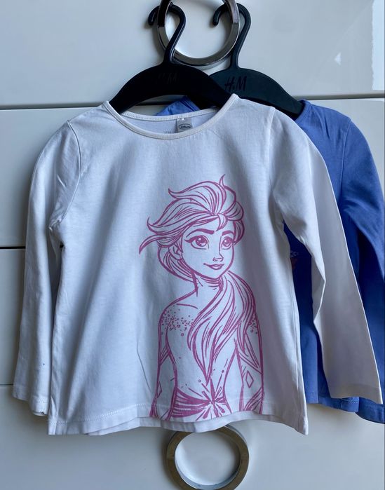 Dwie bluzki lonsleeve Elsa 110 116 H&M
