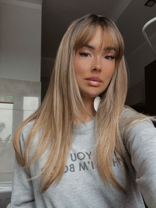 Blond peruka włosy refleksy dla kobiet damska nowa brąz jak naturalne