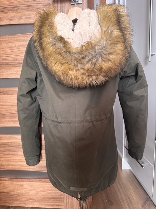 Kurtka zimowa parka damska, kolor khaki, rozmiar S