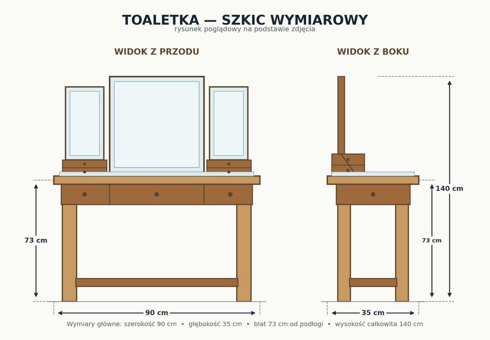 Toaletka drewniana retro