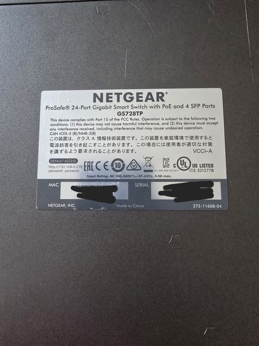 Switch PoE Netgear GS728TP + DVR Hikvision 8ch + 3x HDMI Extender