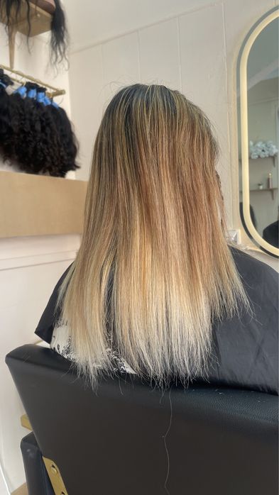 Extensoes de cabelo humano loiro