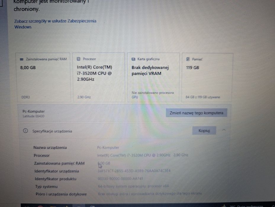 Cudo! Laptop Dell Latitude e6430 Intel i7, 8 GB RAM, 2.9 GHz, 120GB !!