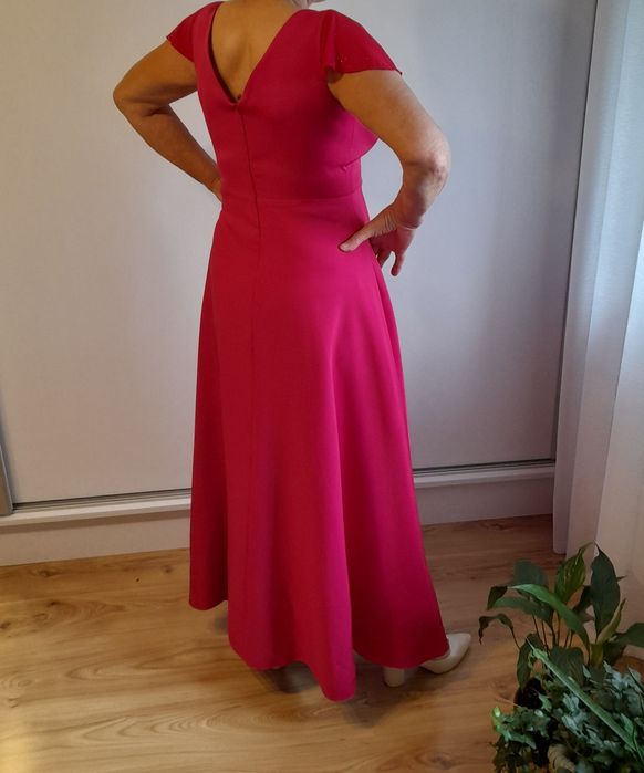 Suknia fuksja, długa/dla matki Panny Młodej/ rozmiar 40/ KOAN