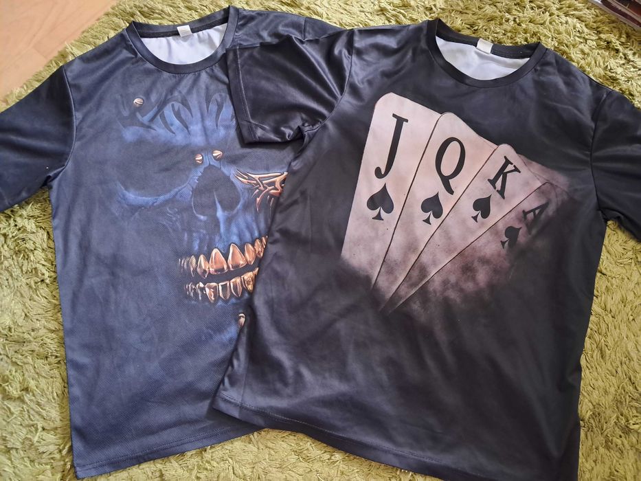 Koszulki męskie M Shein czaszka, karty, metal