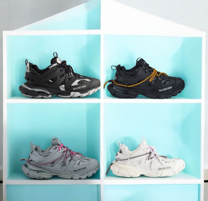 р36-45 Кросівки Balenciaga Track Black White Grey Pink Blue Beige