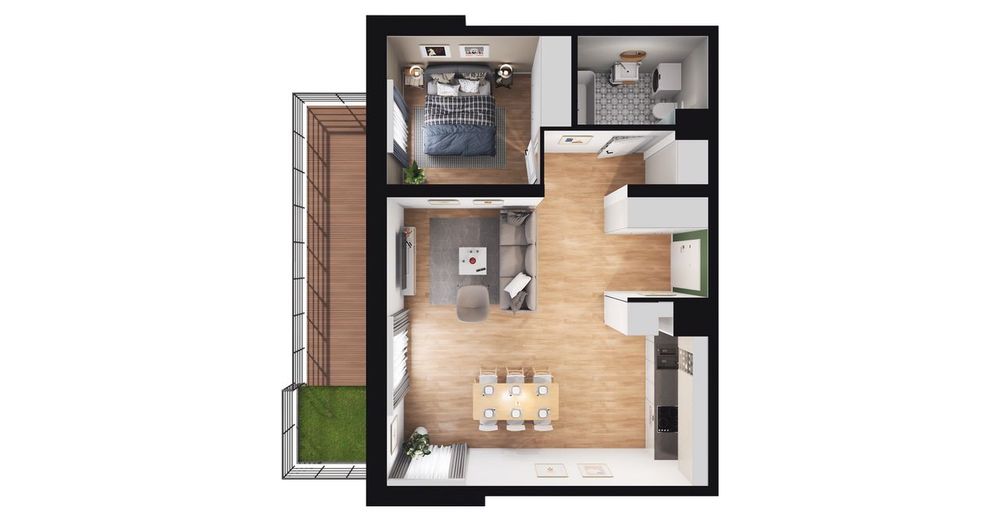 2-pokojowe mieszkanie 50m2 + ogródek Bezpośrednio