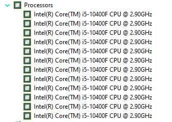 komputer I5-10400F, NVIDIA 1050 2 GB, 16 GB DDR4 2400 MHz