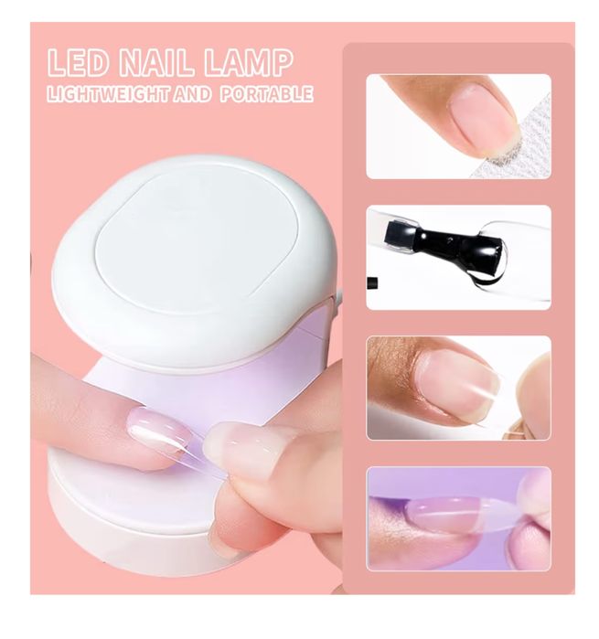 Kit com 500 unhas de gel , lampada UV e cola