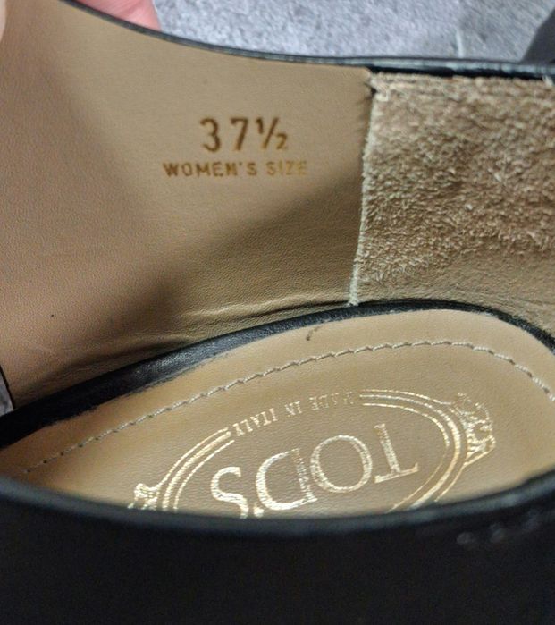 Туфли Tod's кожаные женские на каблуке черные откртые