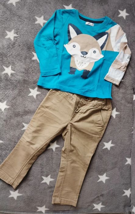 Komplet bluzeczka i spodenki chinos H&M r. 86