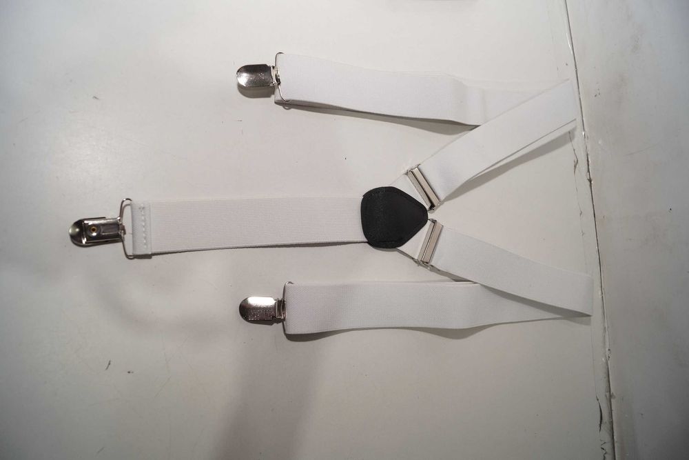 W147 Szelki białe męskie regulowane Ducino