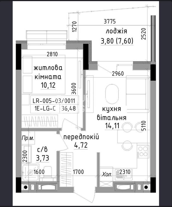 Без комісії. Продам 1 кім. квартиру 36,48 кв.м. з мін. внеском 20%, сертфікат ВПО, Є-відновлення