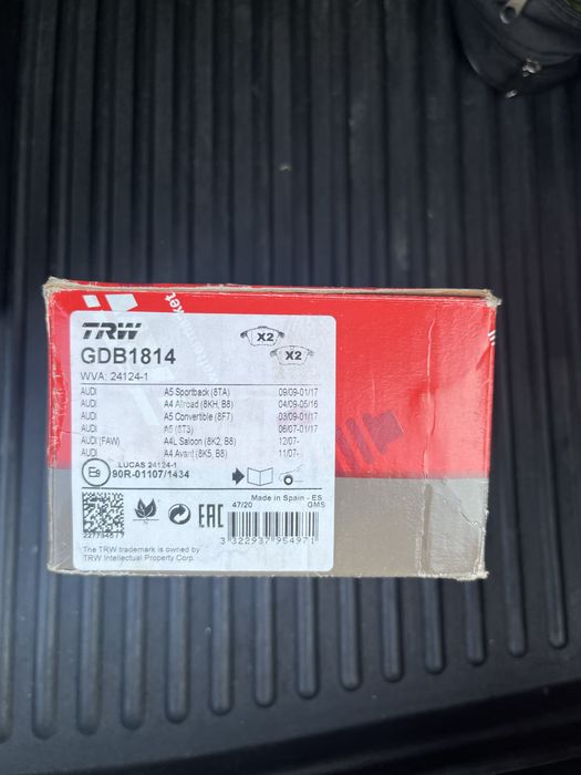 Колодки тормозные audi a4/a5 07- (teves) q+ TRW GDB1814