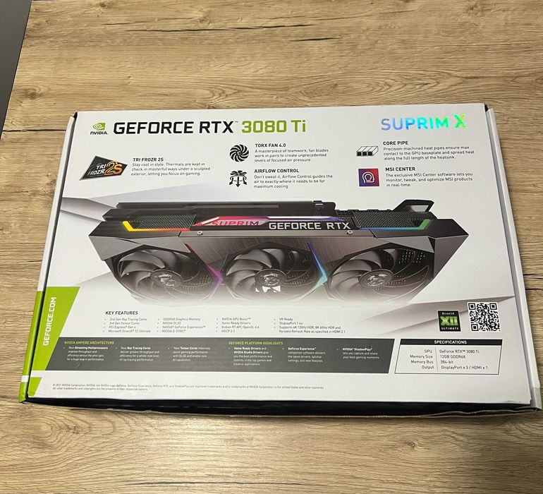 MSI GeForce RTX 3080 Ti SUPRIM X 12GB — топова версія
