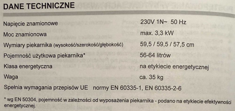 Piekarnik do zabudowy AMICA EBI 8874 o wym. 560x560x595mm