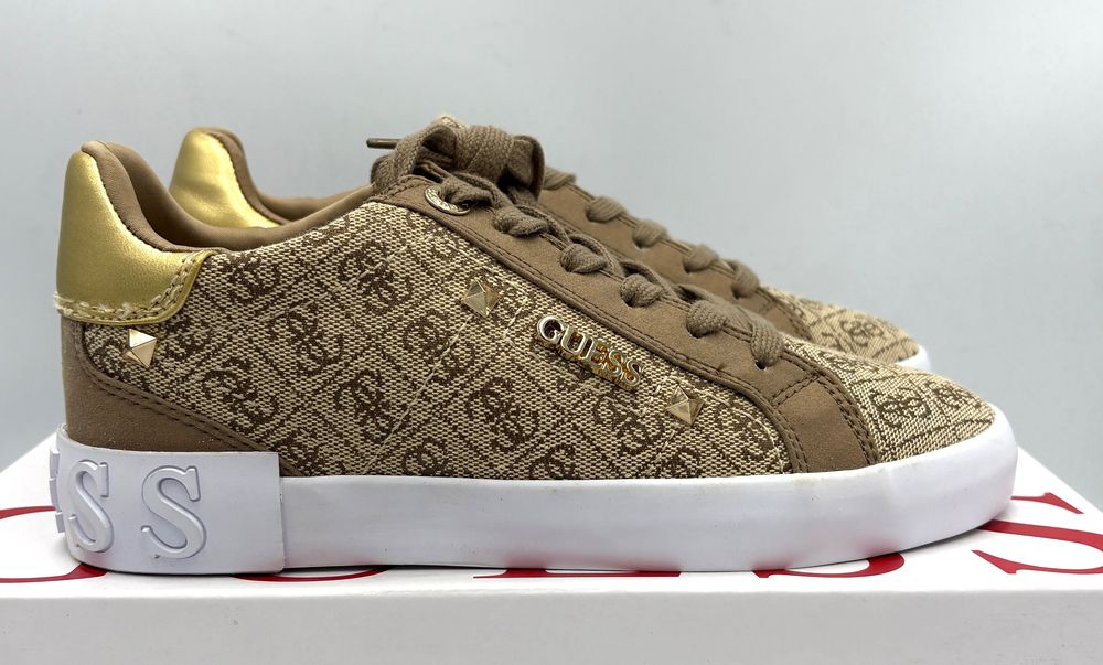 ‼️Nowe oryginalne trampki sneakersy GUESS Puxly2 beżowe 37 AZ 039