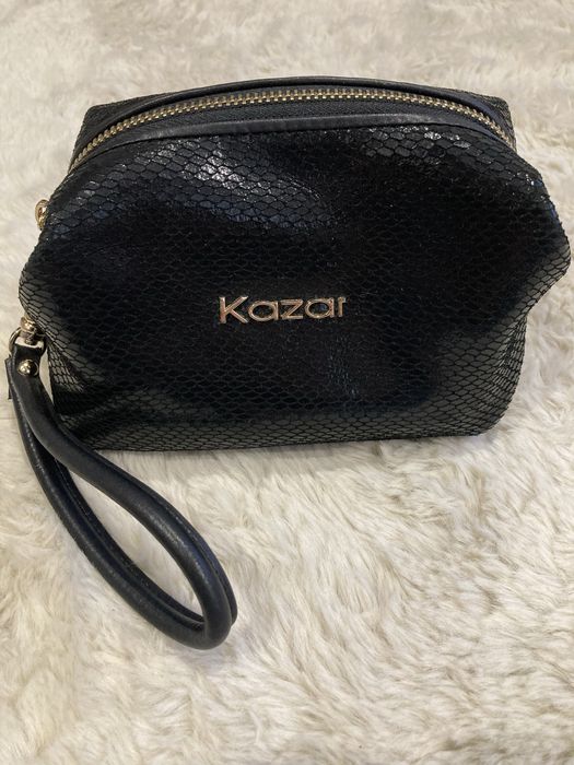 Kopertówka Kazar, kosmetyczka, czarna, skóra, nowa