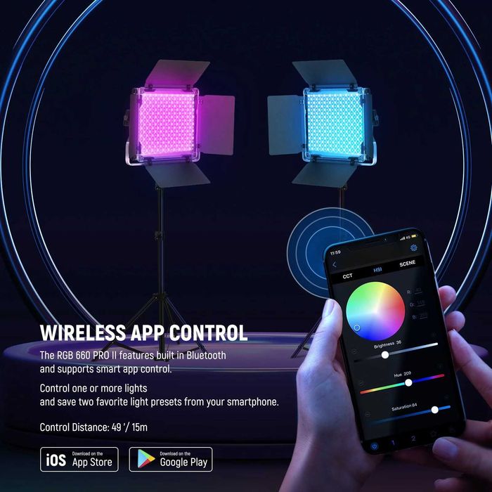 Painel LED Neewer 660 PRO II RGB com Controlo App (NOVO A ESTREAR)