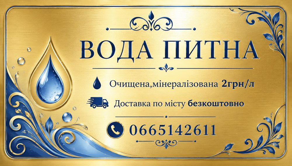 ВОДА ПИТНА. Очищена,мінералізована 2грн/л
Очищена,мінералізована 2грн/л
